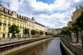 City landscape and river Tepla in Karlovy Vary