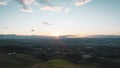 City Landscape at sunset of Hastings. View from Te Mata Peak, HAwke`s Bay, New Zealand