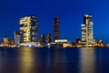 City Landscape - view of the embankment with skyscrapers in Rotterdam Royalty Free Stock Photo