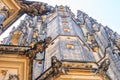 City landscape - view of the gargoyles of the Metropolitan Cathedral of Saint Vitus, located within the Prague Castle complex Royalty Free Stock Photo