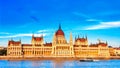 City landscape - view of the Hungarian Parliament Building in the historical center of Budapest Royalty Free Stock Photo