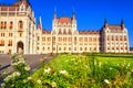 City landscape - view of the Hungarian Parliament Building in the historical center of Budapest Royalty Free Stock Photo
