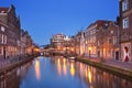City of Leiden, The Netherlands at night Royalty Free Stock Photo