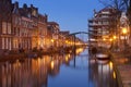 City of Leiden, The Netherlands at night Royalty Free Stock Photo
