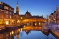 City of Leiden, The Netherlands at night Royalty Free Stock Photo
