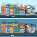 City Life Horizontal Flat Banners