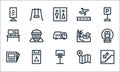 city life line icons. linear set. quality vector line set such as down, basketball ball, newspaper, map, trash can, office, duck, Royalty Free Stock Photo