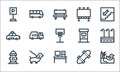 City life line icons. linear set. quality vector line set such as duck, office, fire hydrant, skateboard, pet, taxi, atm machine,