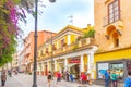 City life in the main street of world famous Sorrento Royalty Free Stock Photo