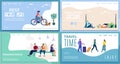 City Life and Travel Vector Websites Templates Set