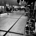 City life, underpass. Artistic look in black and white.