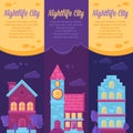 City life urban landscape banners