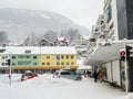City life in winter in Norway. Vossevangen, Voss Royalty Free Stock Photo