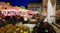 City night life  street cafe tables people dinner pink light on table Lifestyle Travel Restaurant City Light Old Town Tallinn , Royalty Free Stock Photo