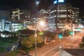 City lights across Jervois Road with The Rugby World Cup Celebration