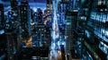 City Lights: Aerial View of Urban Nightlife. Generative ai Royalty Free Stock Photo