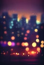 City lights bokeh at night Royalty Free Stock Photo