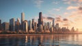 City lights: chicago skyline Royalty Free Stock Photo