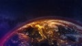 City lights Of Italy ,Elements of this image are furnished by NASA Royalty Free Stock Photo