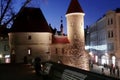 City Lights Old Tallinn Panorama Estonia shopping vitrines Royalty Free Stock Photo