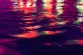 City lights reflection. Colorful glare on the water Royalty Free Stock Photo