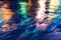 City lights reflection. Colorful glare on the water Royalty Free Stock Photo