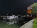 City lights reflection in the water - Danube river