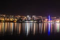 City lights reflexion in water Royalty Free Stock Photo