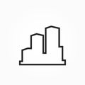 City line icon. architecture, skyscraper, and urban building symbol. isolated vector image