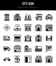 25 City Lineal Fill icons Pack vector illustration