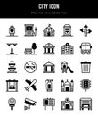 25 City Lineal Fill icons Pack vector illustration