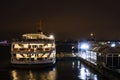 .city lines ferry at eminonu pier at dusk Royalty Free Stock Photo