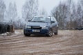 Winter autocross 2018, peoples and sport cars. Engine and speed. Travel photo 2018