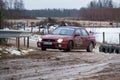 Winter autocross 2018, peoples and sport cars. Engine and speed. Travel photo 2018