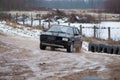 Winter autocross 2018, peoples and sport cars. Engine and speed. Travel photo 2018