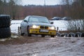 Winter autocross 2018, peoples and sport cars. Engine and speed. Travel photo 2018