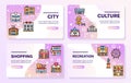 City locations color linear icons vector set Royalty Free Stock Photo