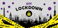 City lockdown banner illustration / pandemic, corona virus, COVID-19