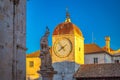 The city loggia in Trogir at sunset, Croatia