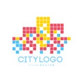 City logo original design, abstract geometric element, trendy color and shape vector illustration colorful vector Royalty Free Stock Photo