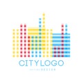 City logo original design, abstract geometric element, trendy color and shape vector illustration colorful vector Royalty Free Stock Photo