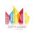 City logo original design of modern real estate and city building colorful vector Illustration Royalty Free Stock Photo