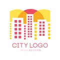 City logo original design, modern real estate and city building colorful vector Illustration Royalty Free Stock Photo