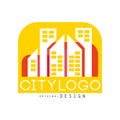 City logo original design, modern real estate and city building vector Illustration Royalty Free Stock Photo