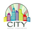 City logo, vector building web icon