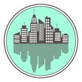 City logo, vector building web icon Royalty Free Stock Photo