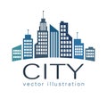 City logo, vector building web icon Royalty Free Stock Photo