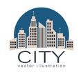 City logo, vector building web icon Royalty Free Stock Photo