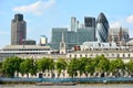 City of London, from across the River Thames Royalty Free Stock Photo