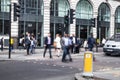 City of London business life. Group of business people going to work